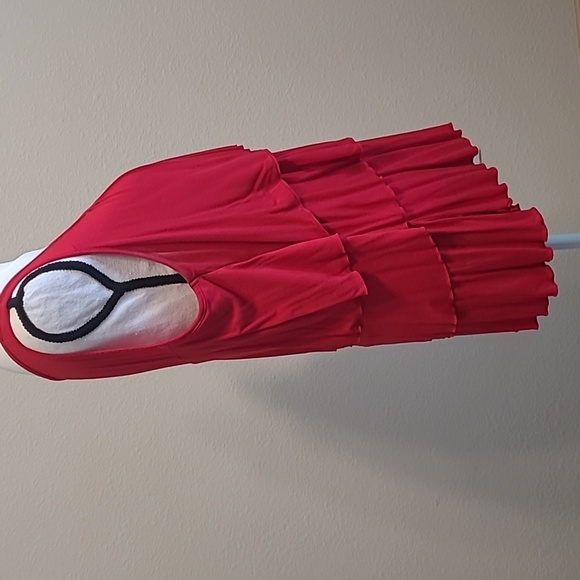 Red Ruffle Lg Top Sleeveless Summer Blouses - Picture 2 of 5